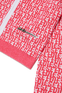 Cardigan à imprimé jacquard en maille - Pink Doll