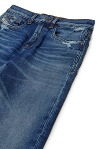 Pantalon délavé en denim - Denim