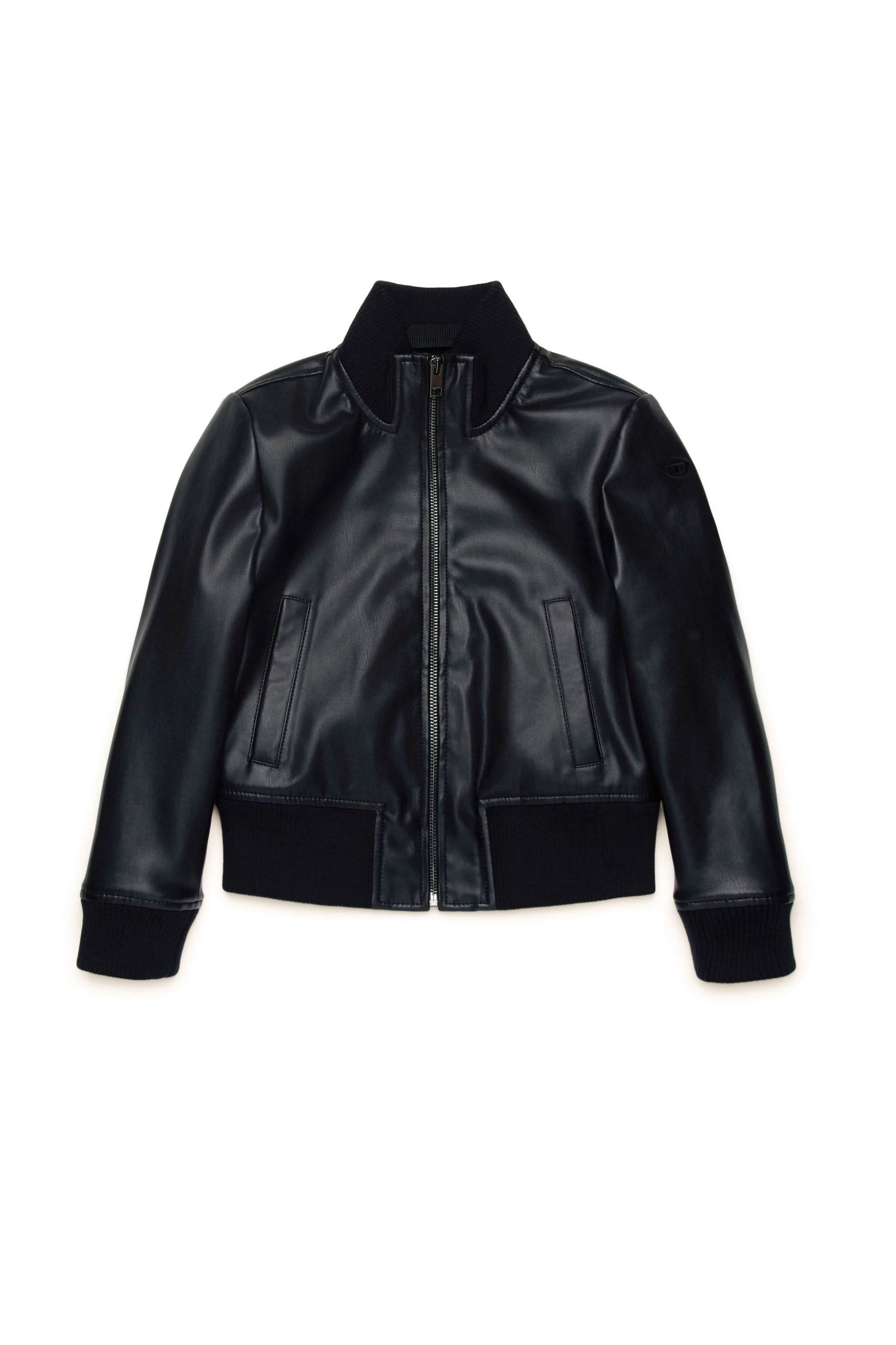 Stand-up collar jacket with zip - Nero