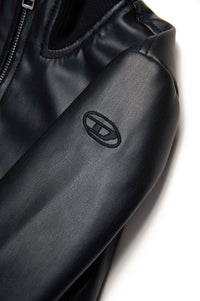 Stand-up collar jacket with zip - Nero