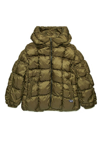 Quilted hooded down jacket - Dark Forest
