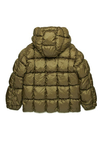 Quilted hooded down jacket - Dark Forest
