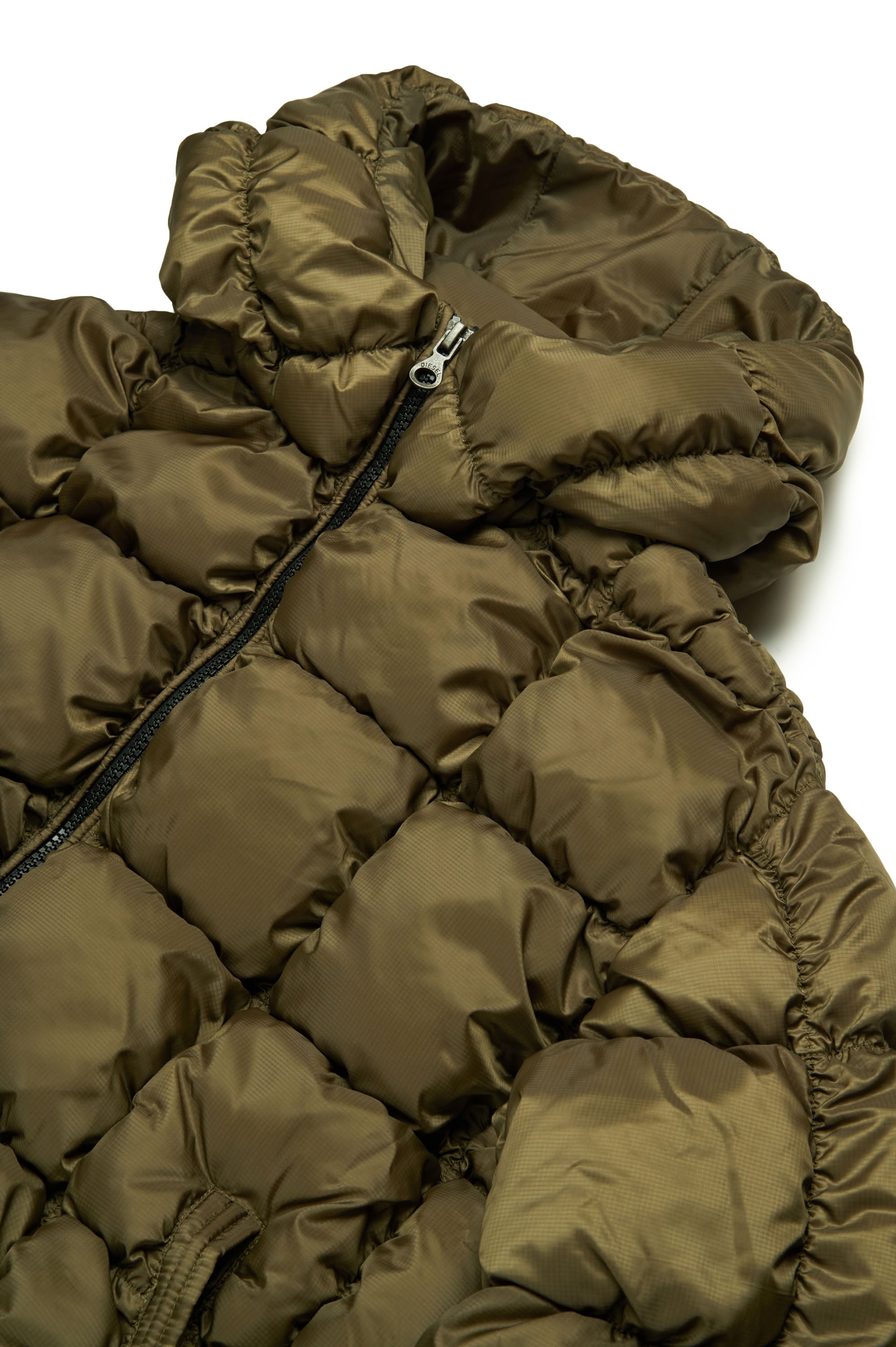 Quilted hooded down jacket - Dark Forest