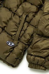 Quilted hooded down jacket - Dark Forest