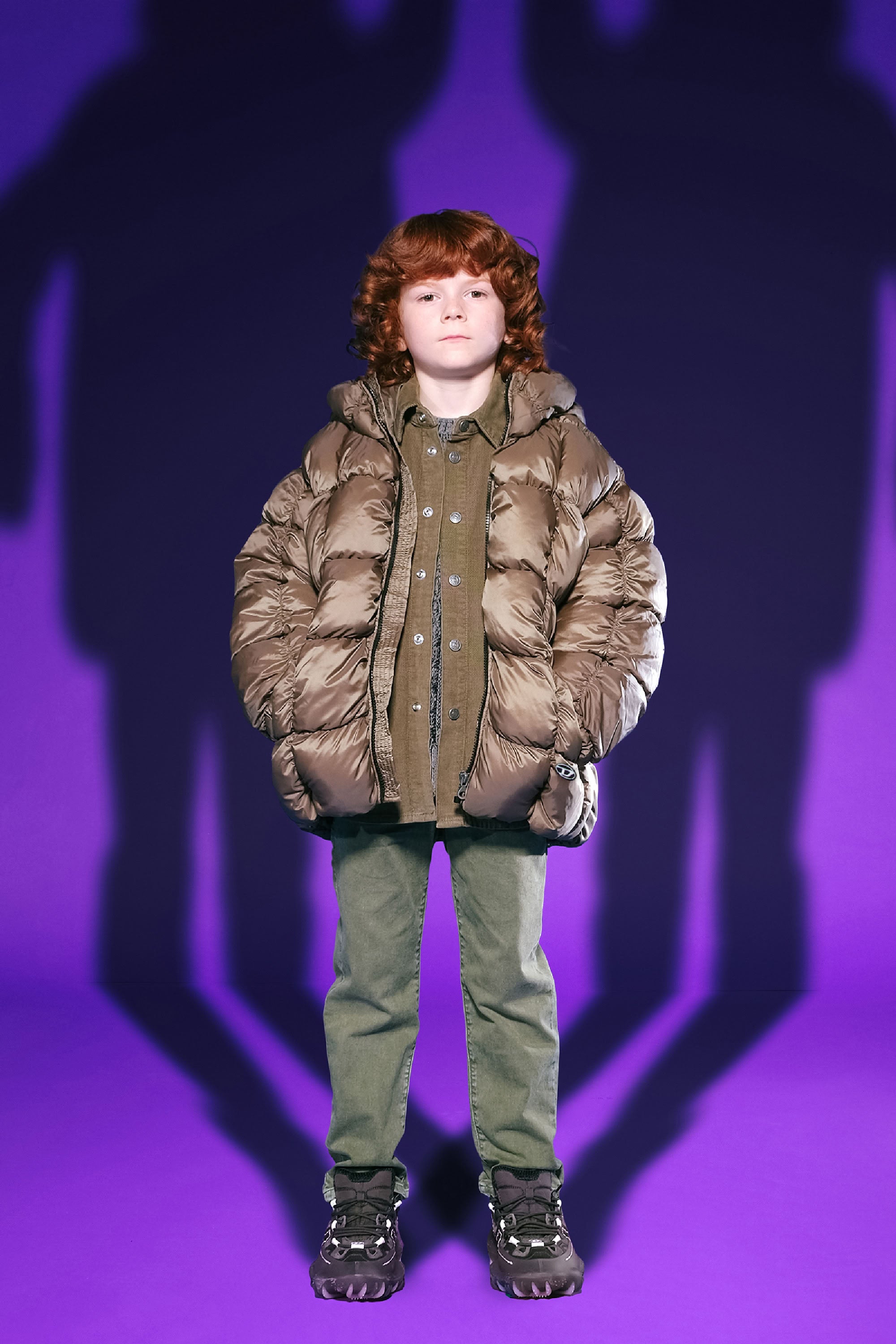 Quilted hooded down jacket - Dark Forest