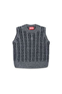 Pull sans manches à imprimé jacquard en maille - Nero