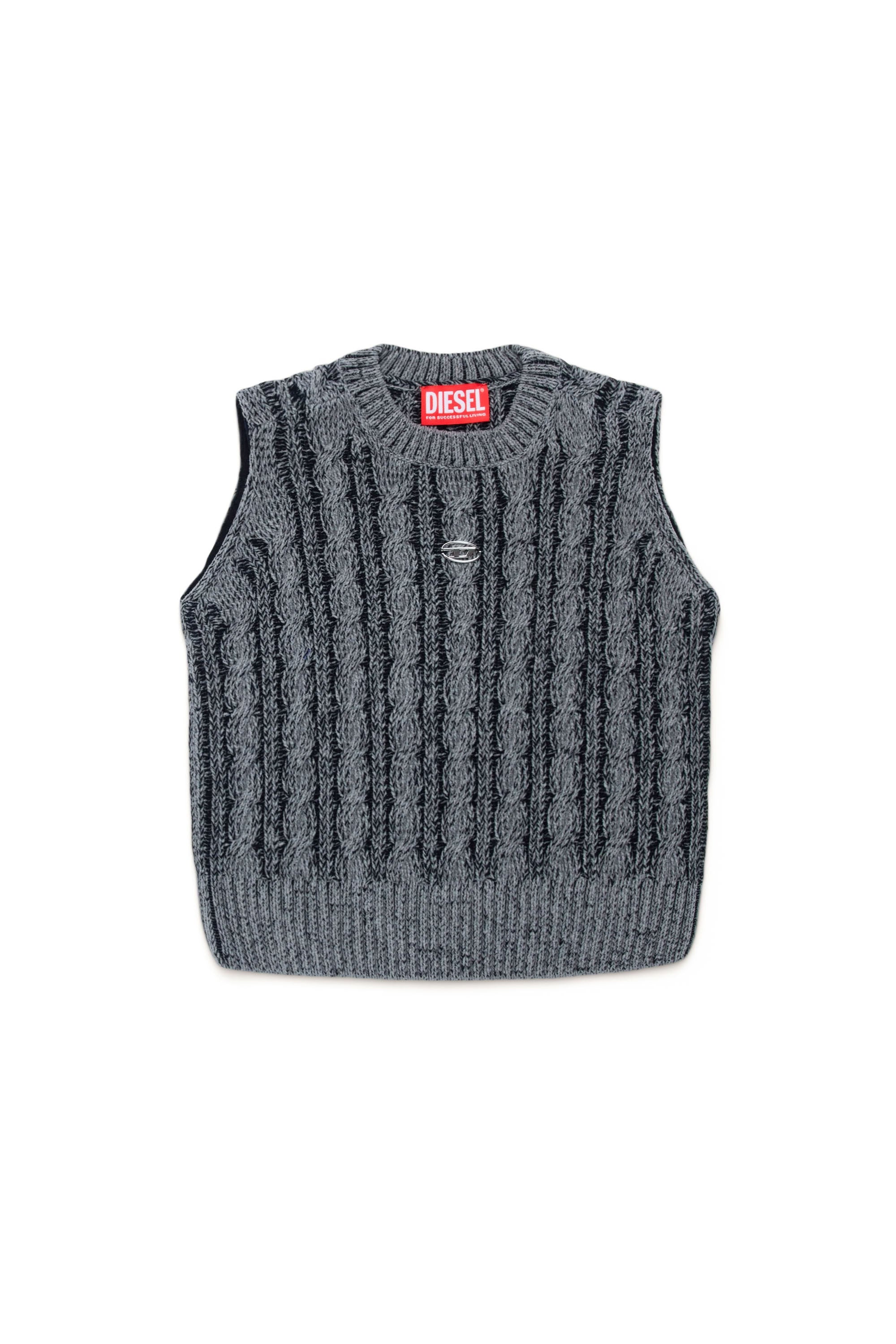 Pull sans manches à imprimé jacquard en maille - Nero