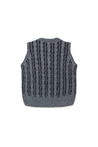 Pull sans manches à imprimé jacquard en maille - Nero