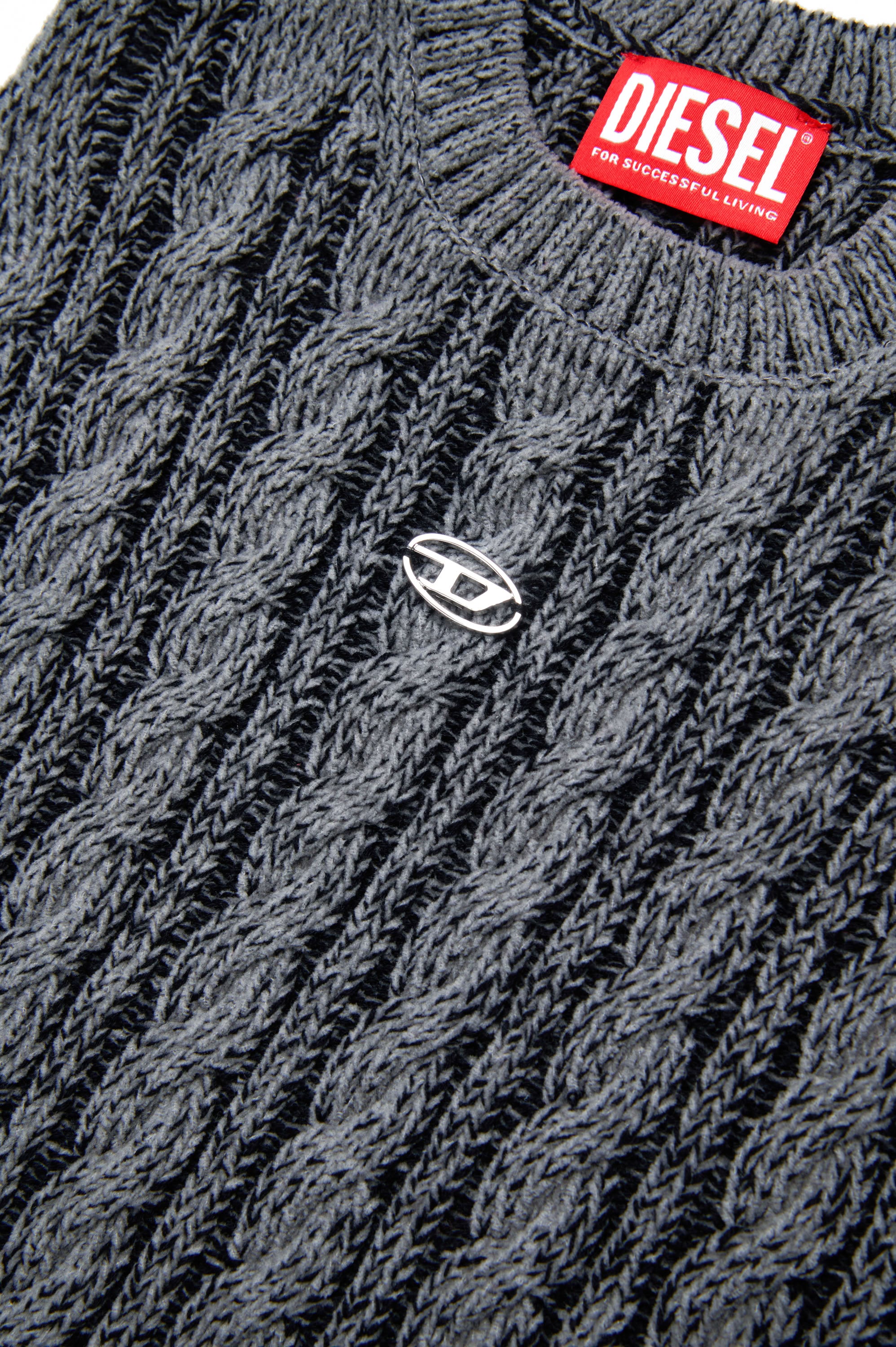 Pull sans manches à imprimé jacquard en maille - Nero