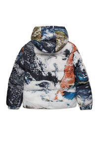 Doudoune courte à capuche - Multicolor