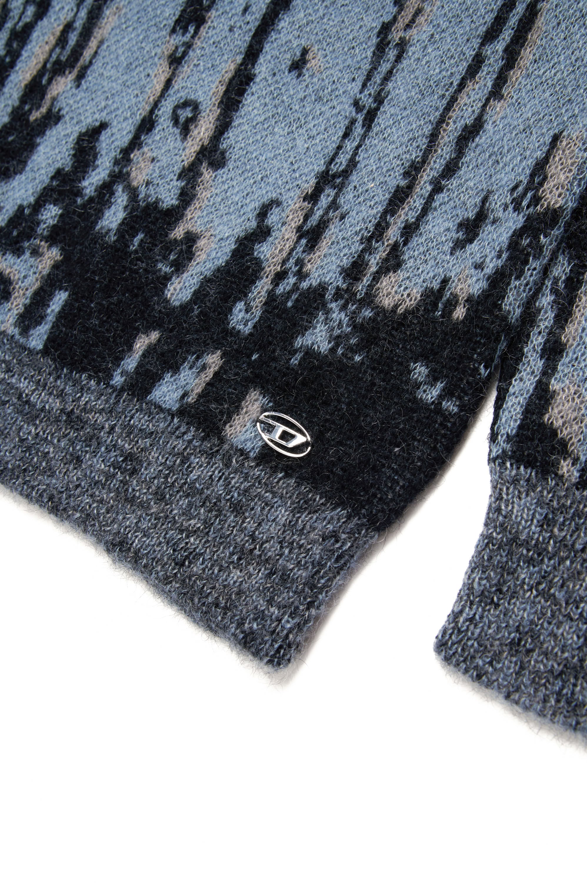 Wool blend jacquard print jumper - New Bluette