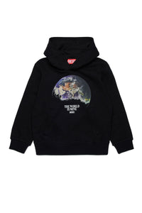 Loose-fitting hoodie - Nero