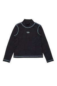 Long-sleeved T-shirt with logo - Nero