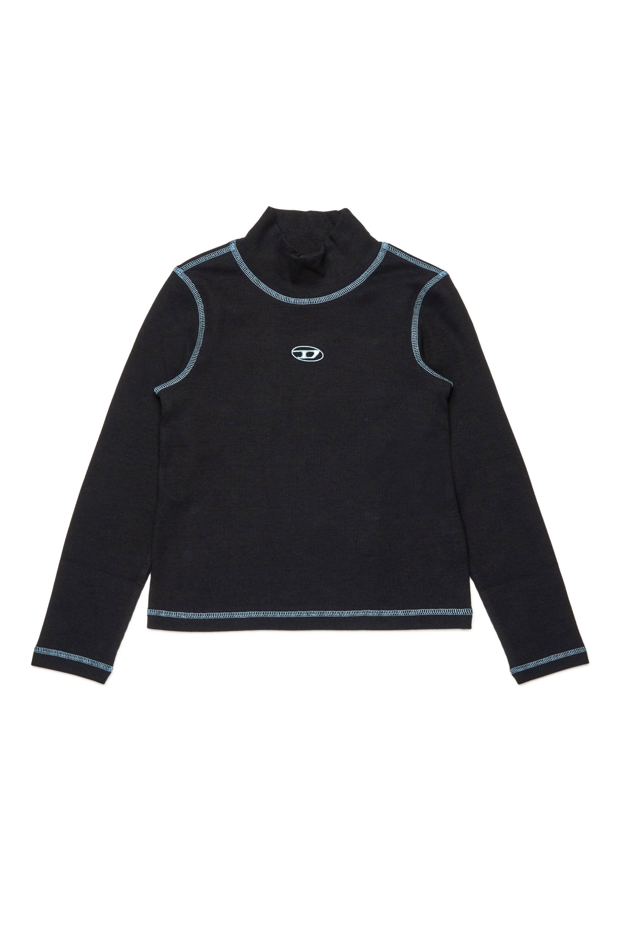 Long-sleeved T-shirt with logo - Nero