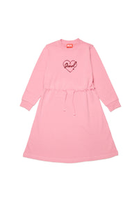 Robe évasée et côtelée - Rose