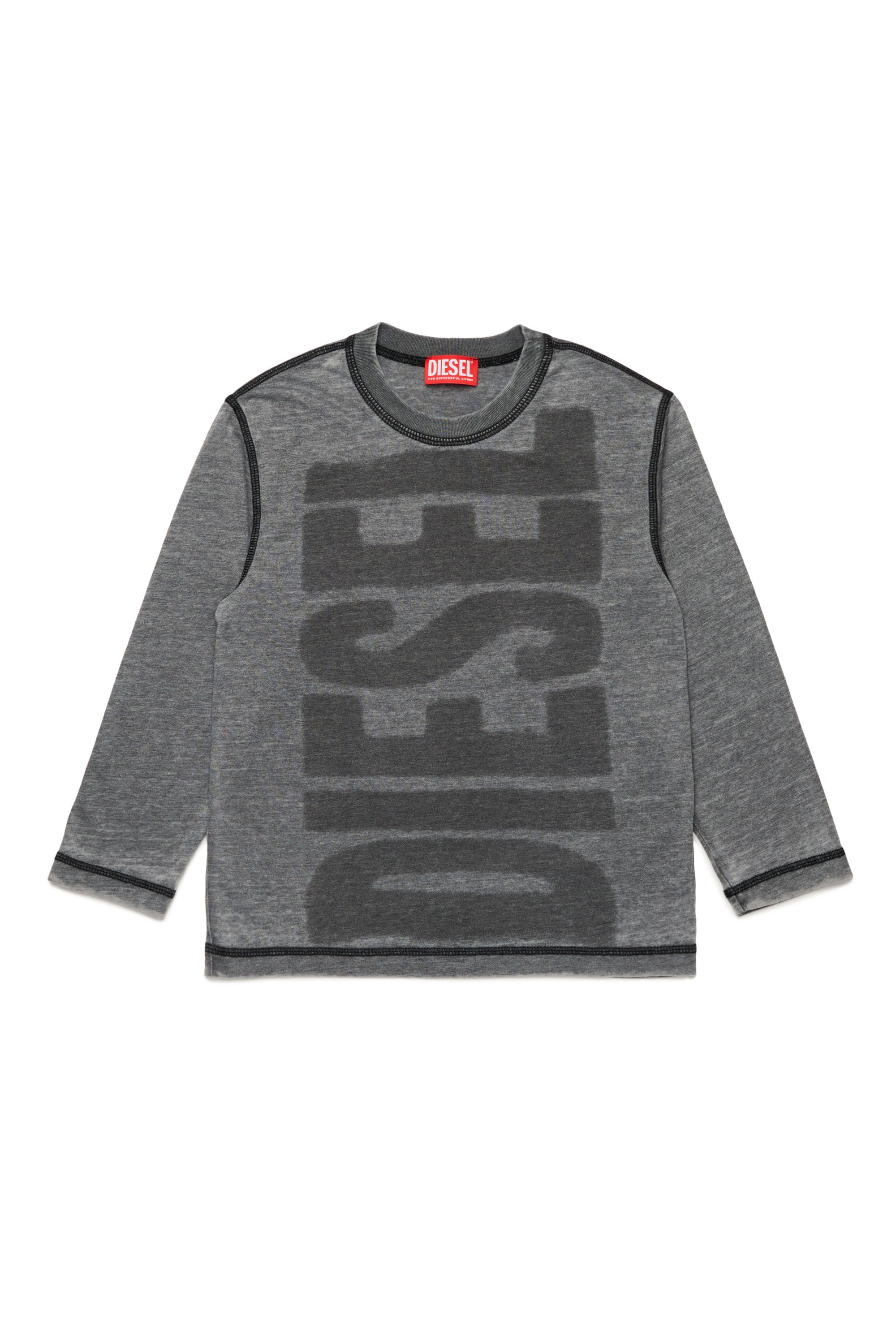 Long-sleeved T-shirt with logo - Nero