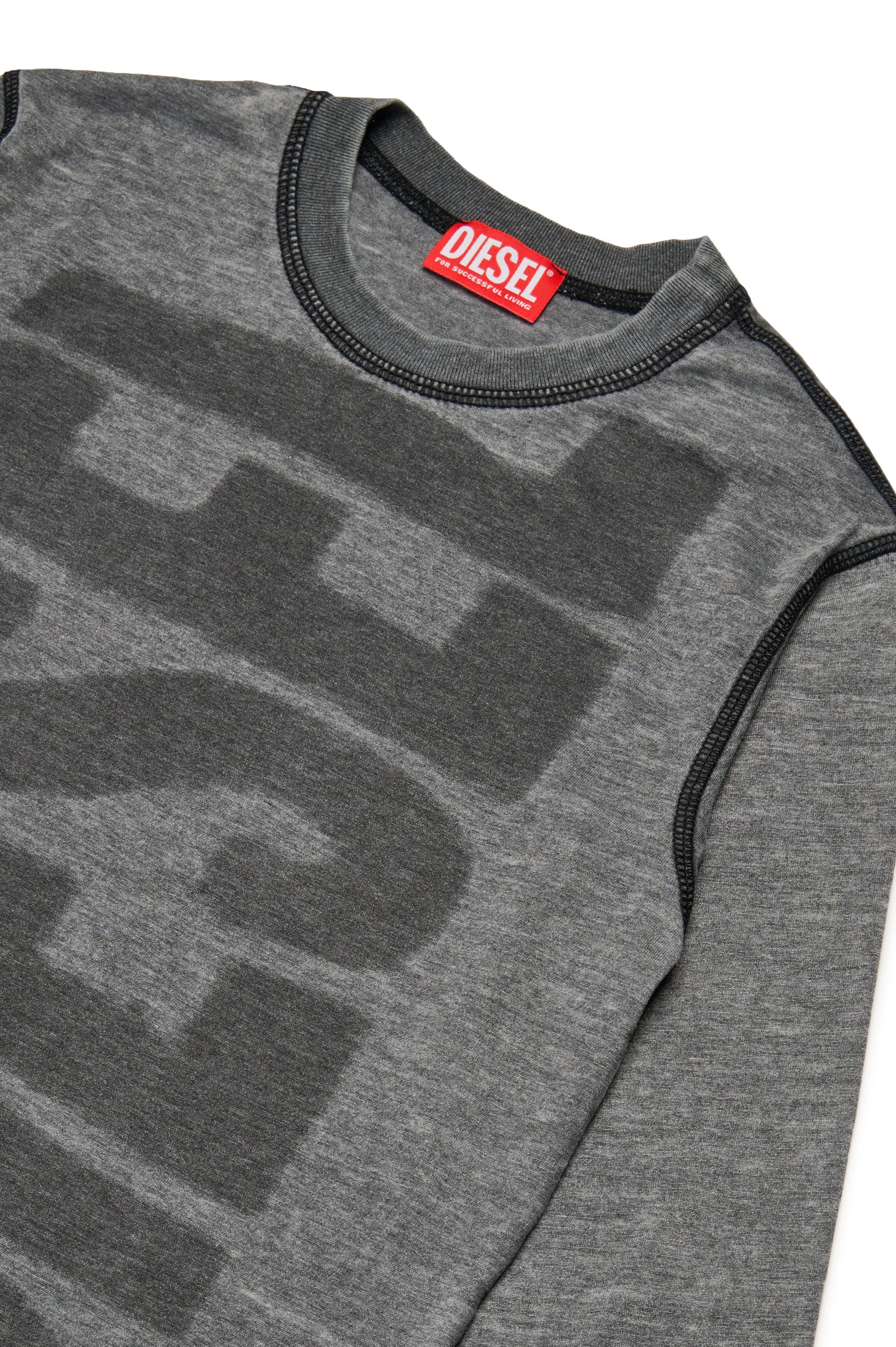 Long-sleeved T-shirt with logo - Nero