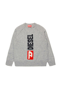 Pull avec logo en laine - Grigio Melange Nuovo