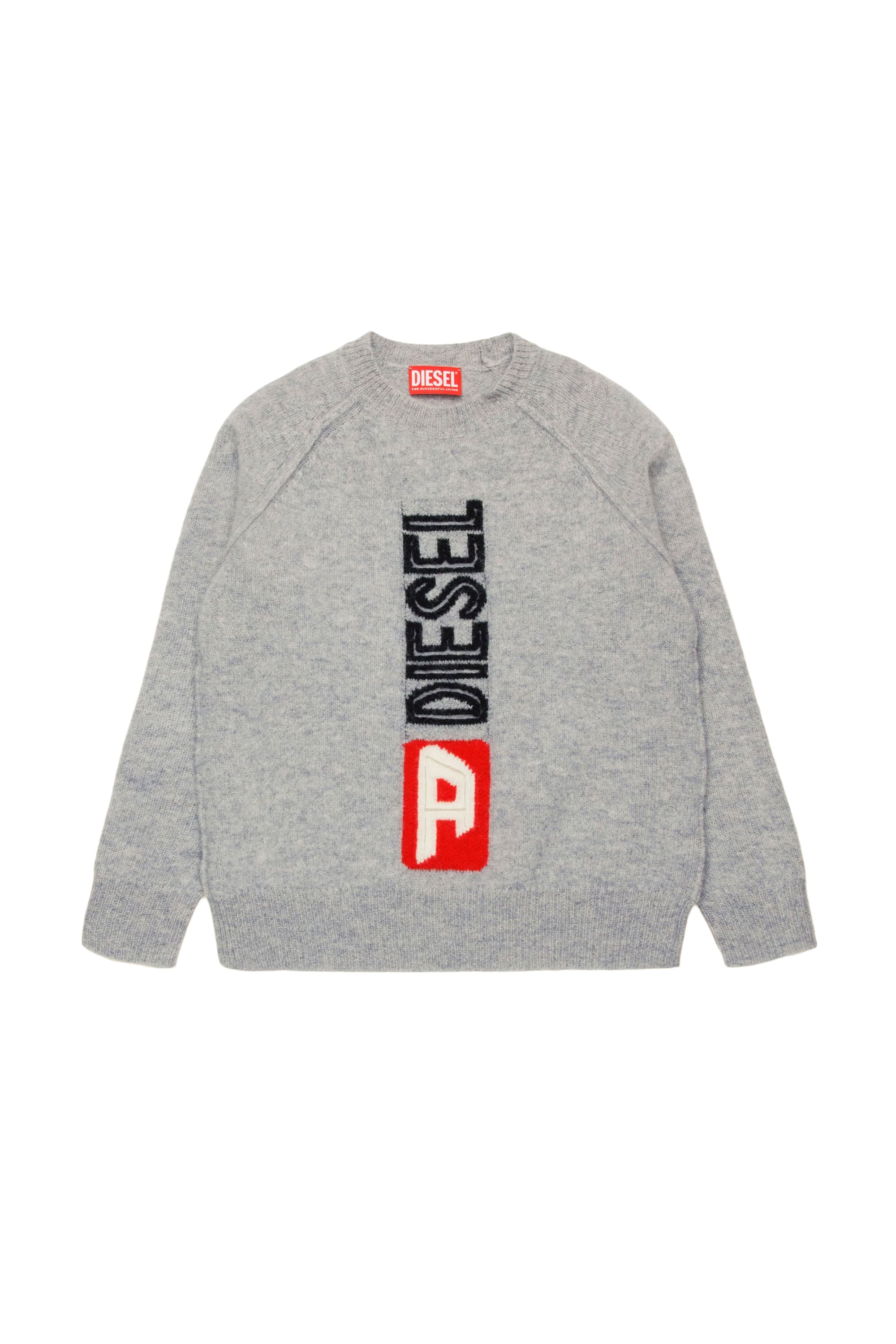 Pull avec logo en laine - Grigio Melange Nuovo