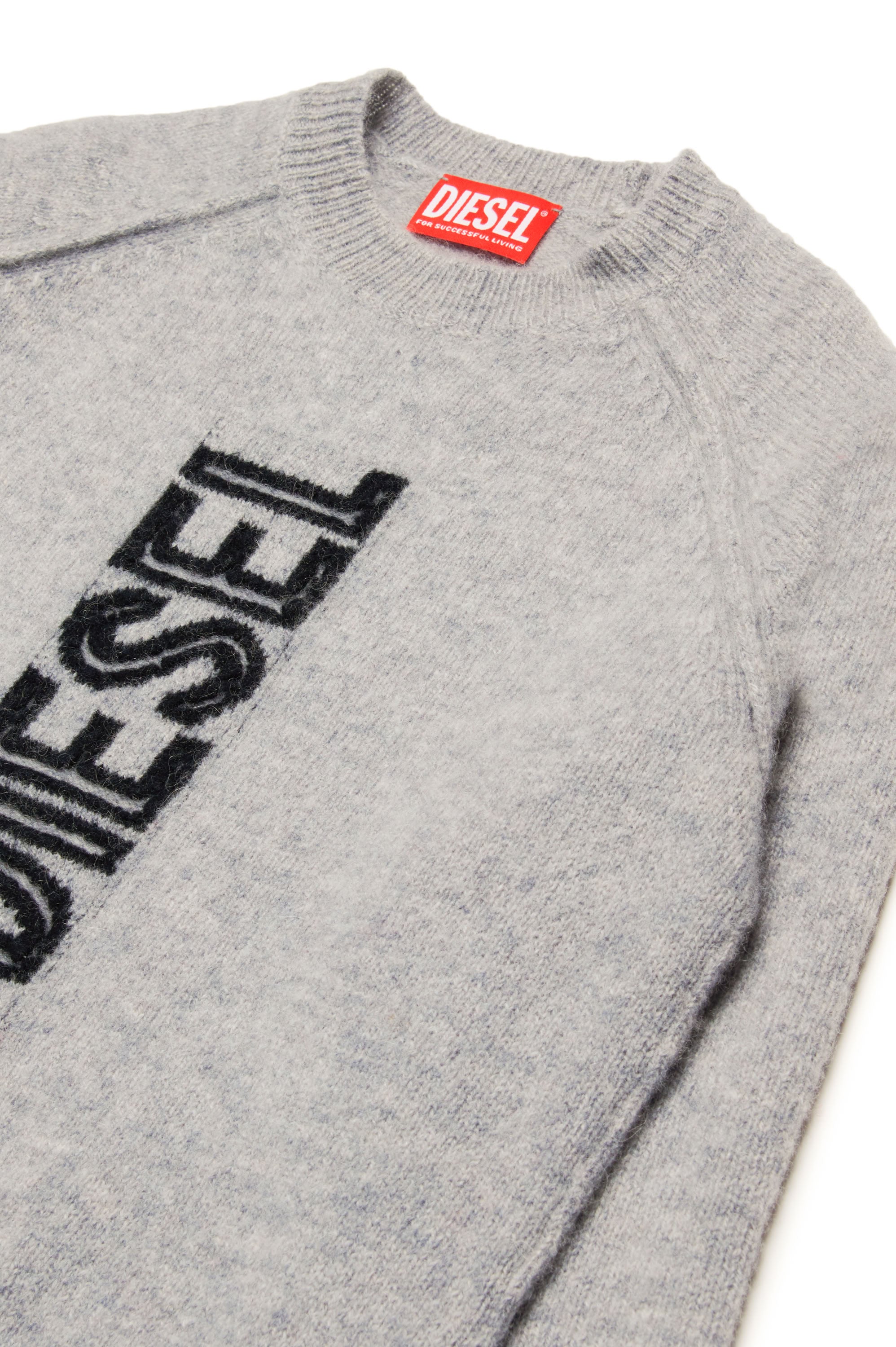 Pull avec logo en laine - Grigio Melange Nuovo