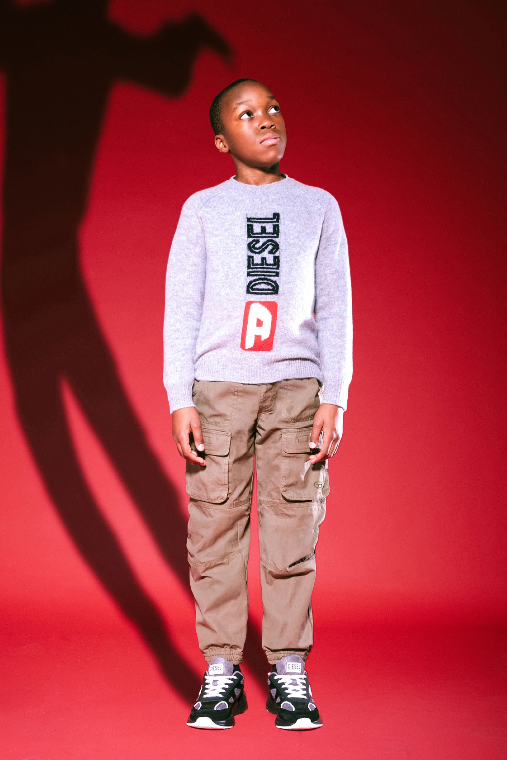 Pull avec logo en laine - Grigio Melange Nuovo