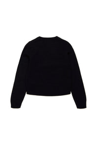 Cardigan avec logo en maille - Nero