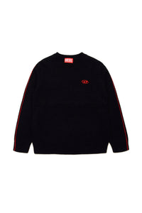 Jumper with knitted logo - Nero