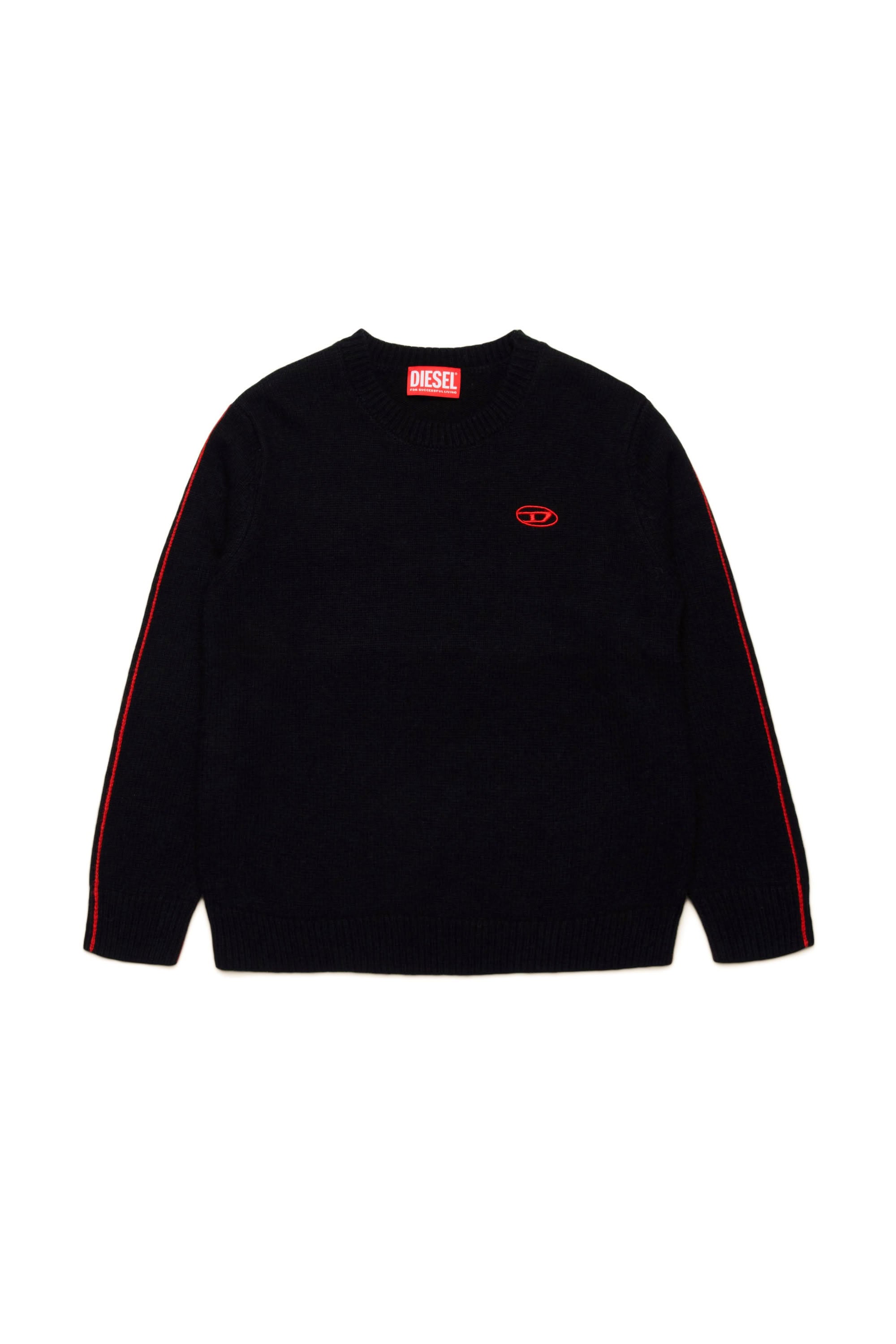 Jumper with knitted logo - Nero