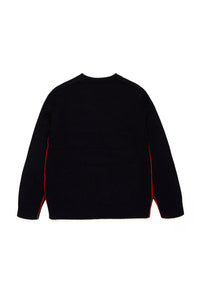 Jumper with knitted logo - Nero