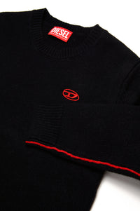 Jumper with knitted logo - Nero