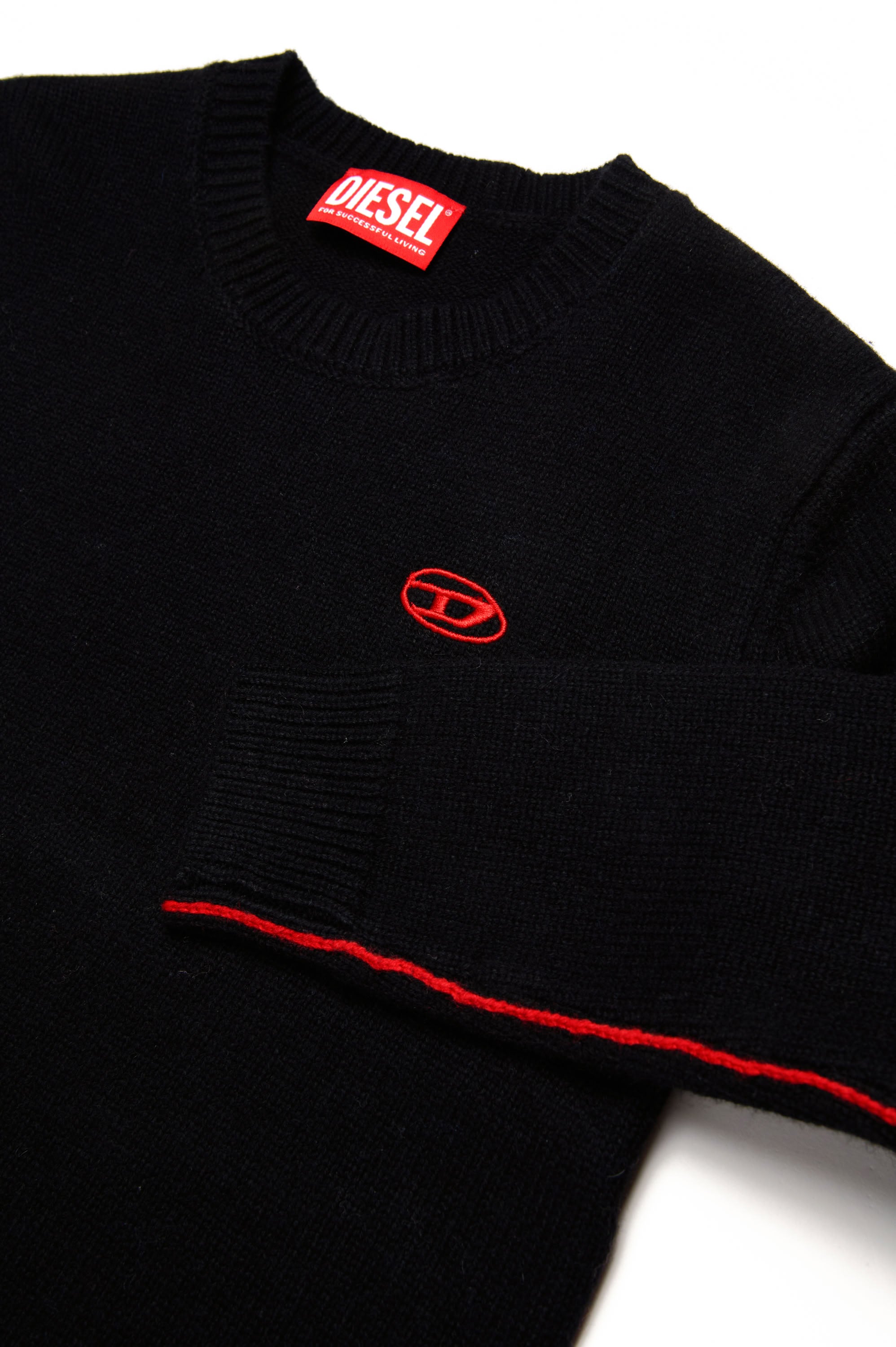 Jumper with knitted logo - Nero