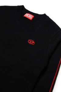 Jumper with knitted logo - Nero
