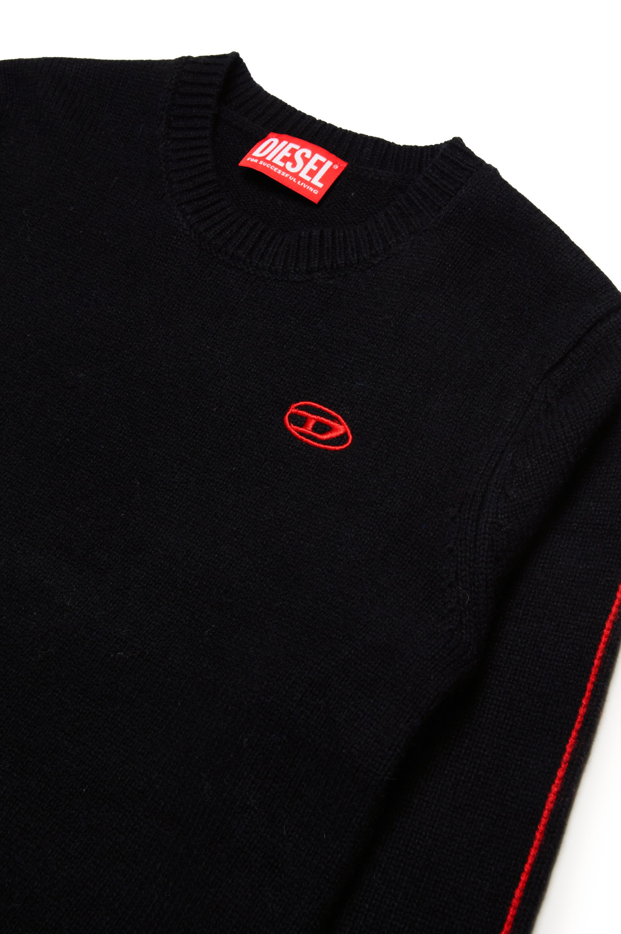 Jumper with knitted logo - Nero