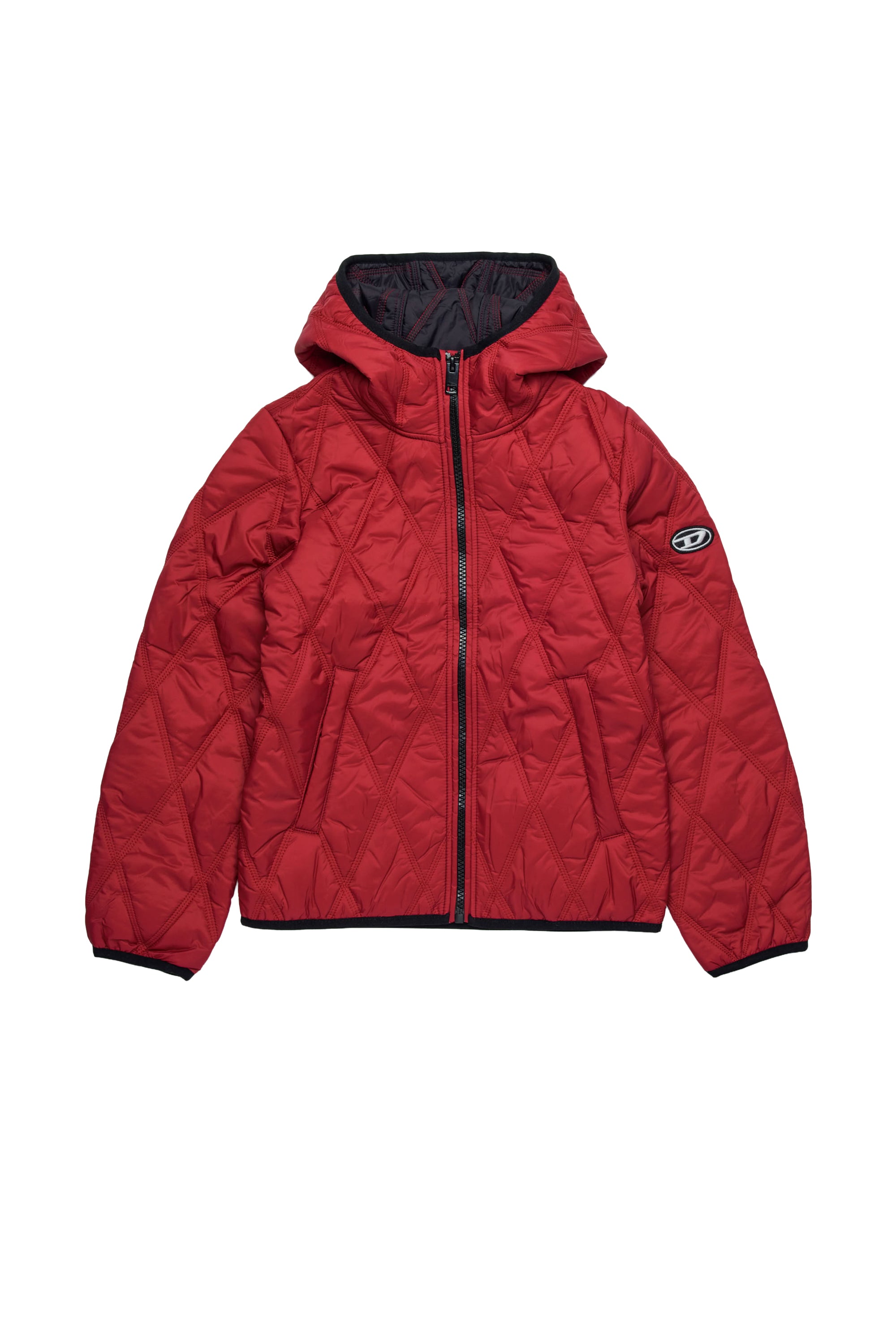 Quilted hooded jacket - New Red