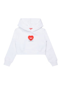 Sweat à capuche côtelé - Bianco