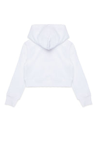 Sweat à capuche côtelé - Bianco