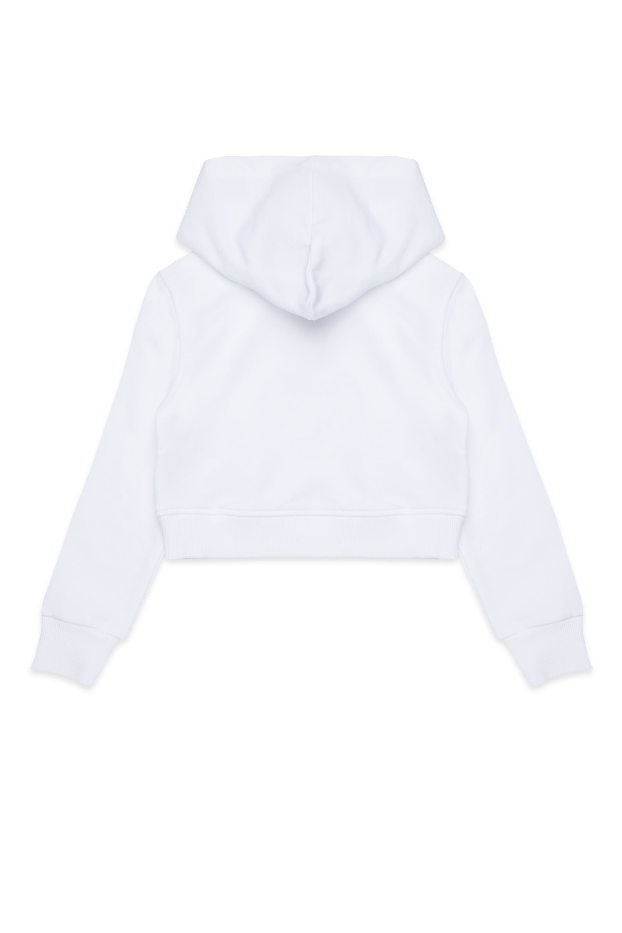 Sweat à capuche côtelé - Bianco