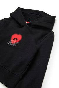Ribbed hoodie - Nero