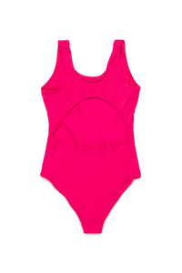 One-piece swimming costume with logo - Candy Pink