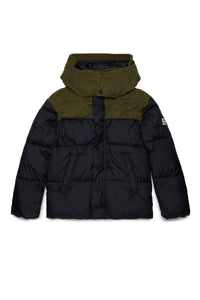 Quilted hooded jacket - Olive Night