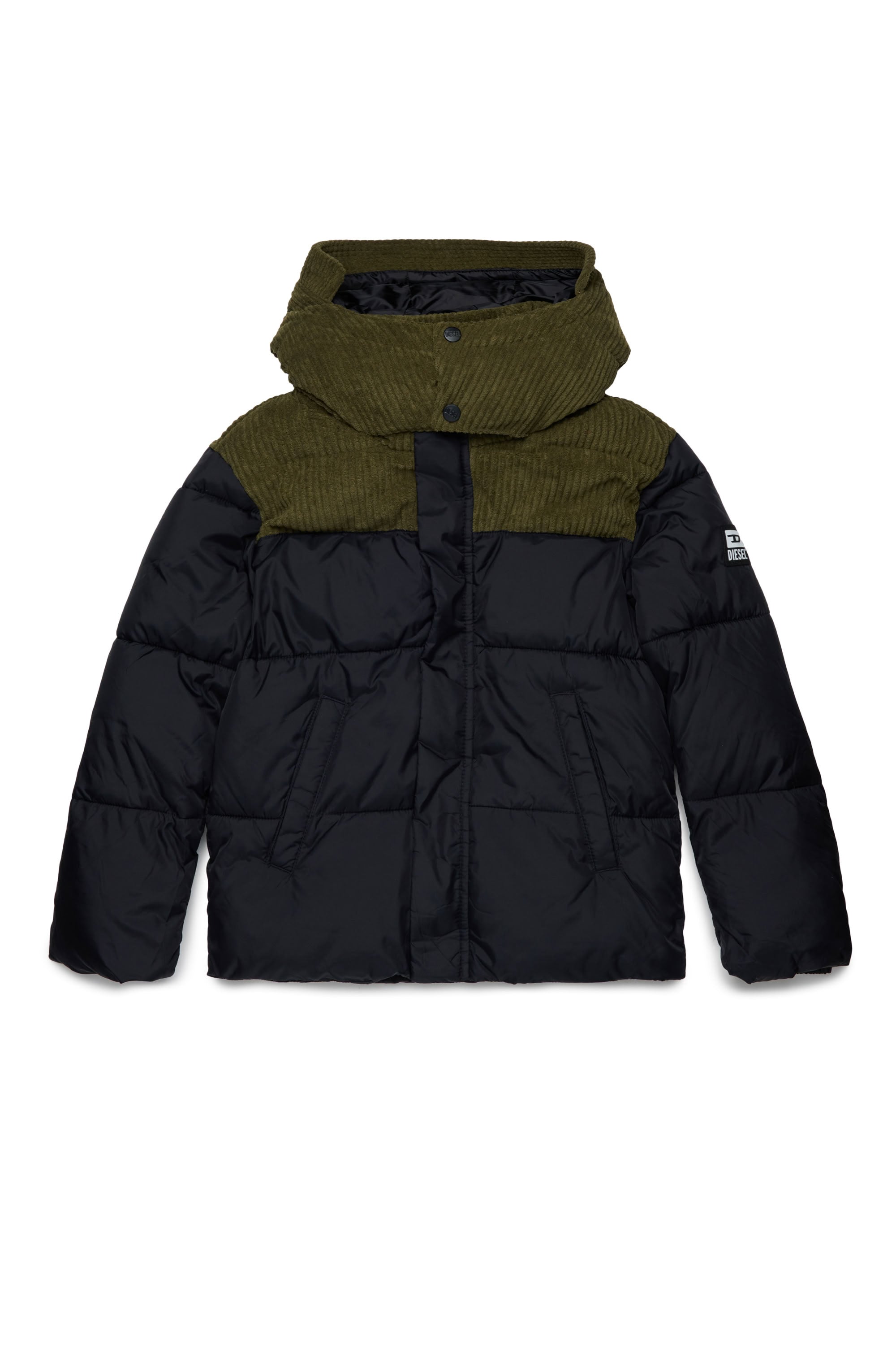 Quilted hooded jacket - Olive Night