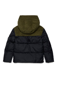Quilted hooded jacket - Olive Night