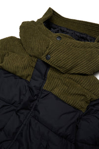 Quilted hooded jacket - Olive Night