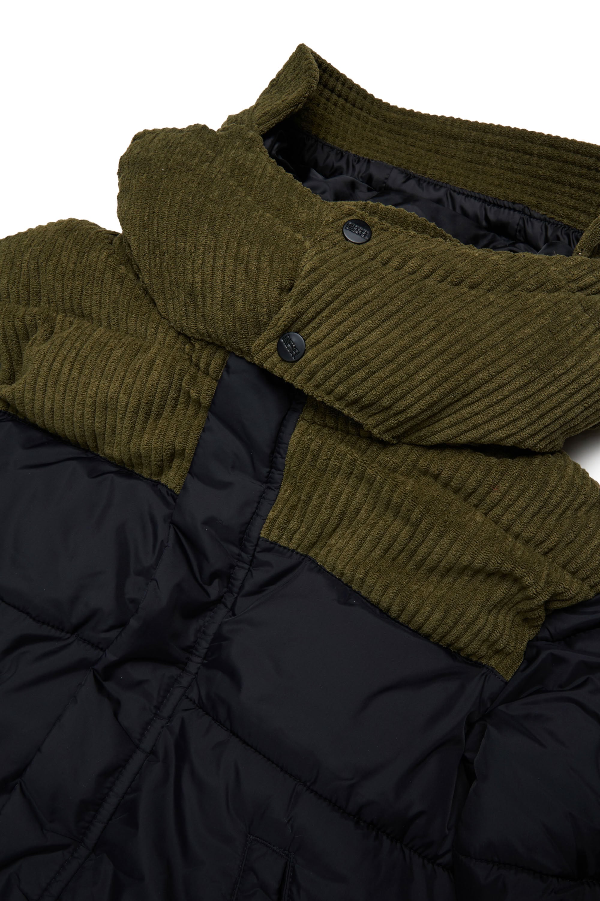 Quilted hooded jacket - Olive Night