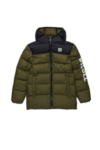 Quilted hooded jacket - Olive Night