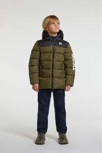 Quilted hooded jacket - Olive Night