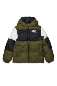 Quilted hooded jacket - Olive Night