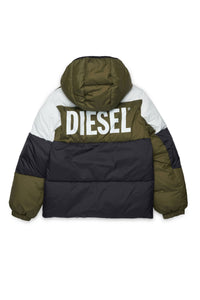 Quilted hooded jacket - Olive Night