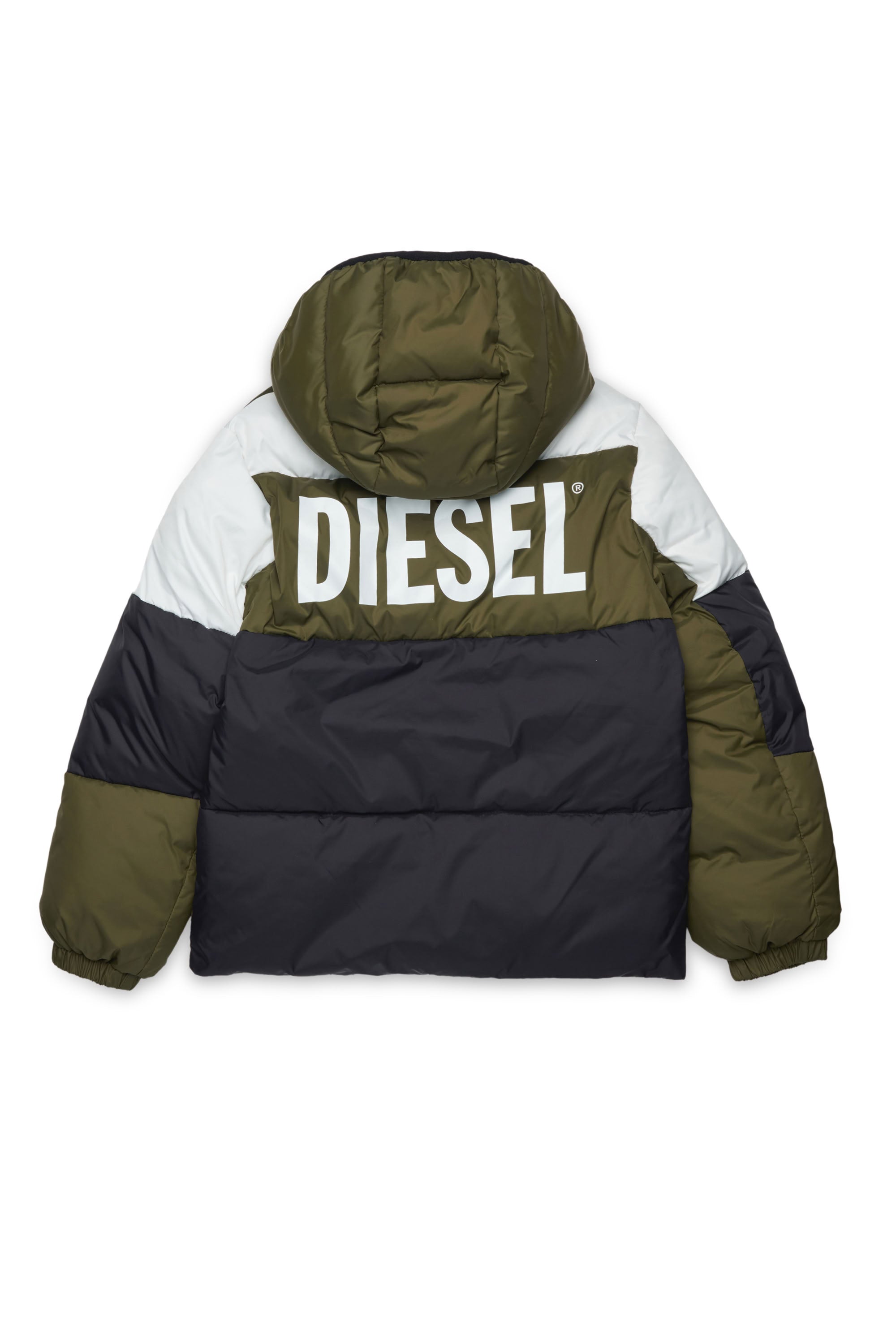 Quilted hooded jacket - Olive Night