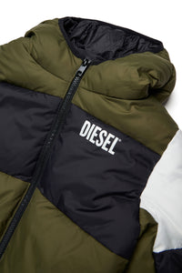 Quilted hooded jacket - Olive Night